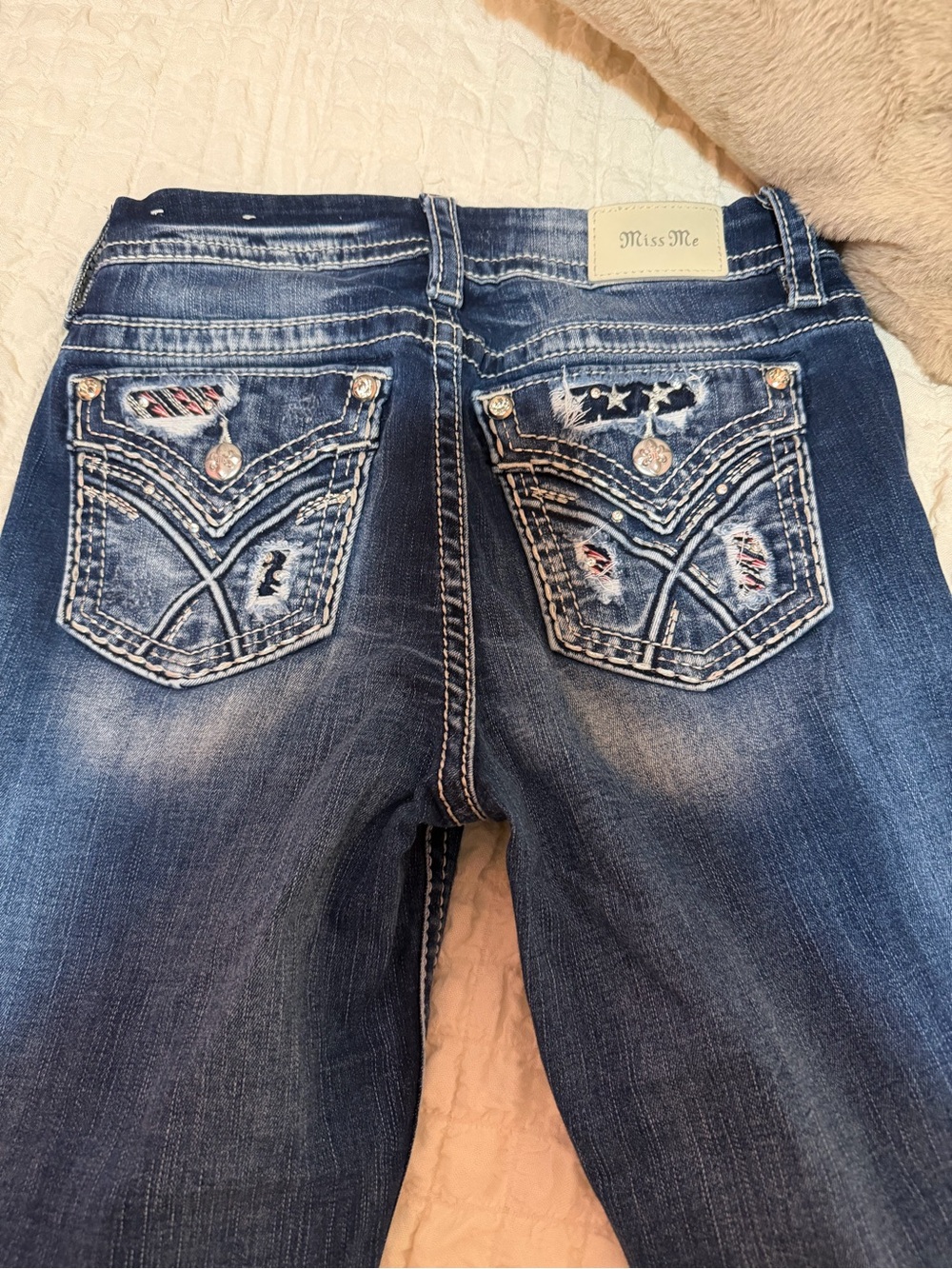 Miss Me Dark Blue Embellished Boot Cut Jeans
